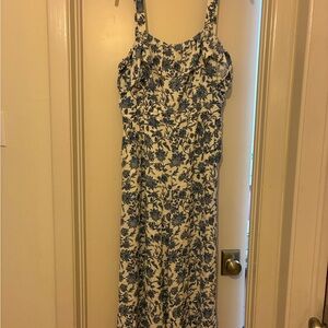 Loft Floral Blue and White Women's Jumpsuit